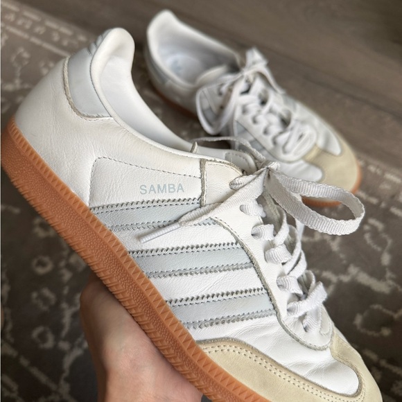 Adidas Samba White and Gum Sneakers - Picture 3 of 7